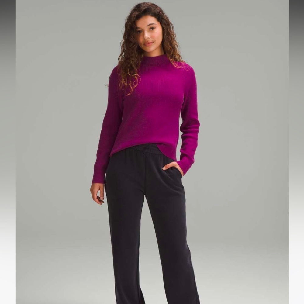 Lululemon Knit Mock Neck Sweater in Heathered Wild Berry